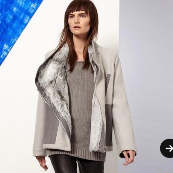 Helmut Lang Grey Rabbit/Leather Reversible Jacket - Picture 2 of 16